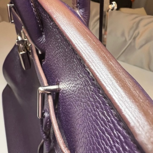 Hermès BIRKIN HAC 40 Rare Palladium HW CLEMENCE RAISIN L STAMP08 - Picture 12 of 14
